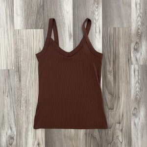 NOBO No Boundaries Juniors Small Brown Ribbed Sleeveless Cami Tank